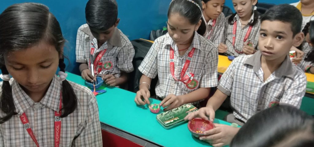 Alpha Convent School is celebrating Diwali in 2022 Best school in Naharpar for Play group and 1st to 10th std.